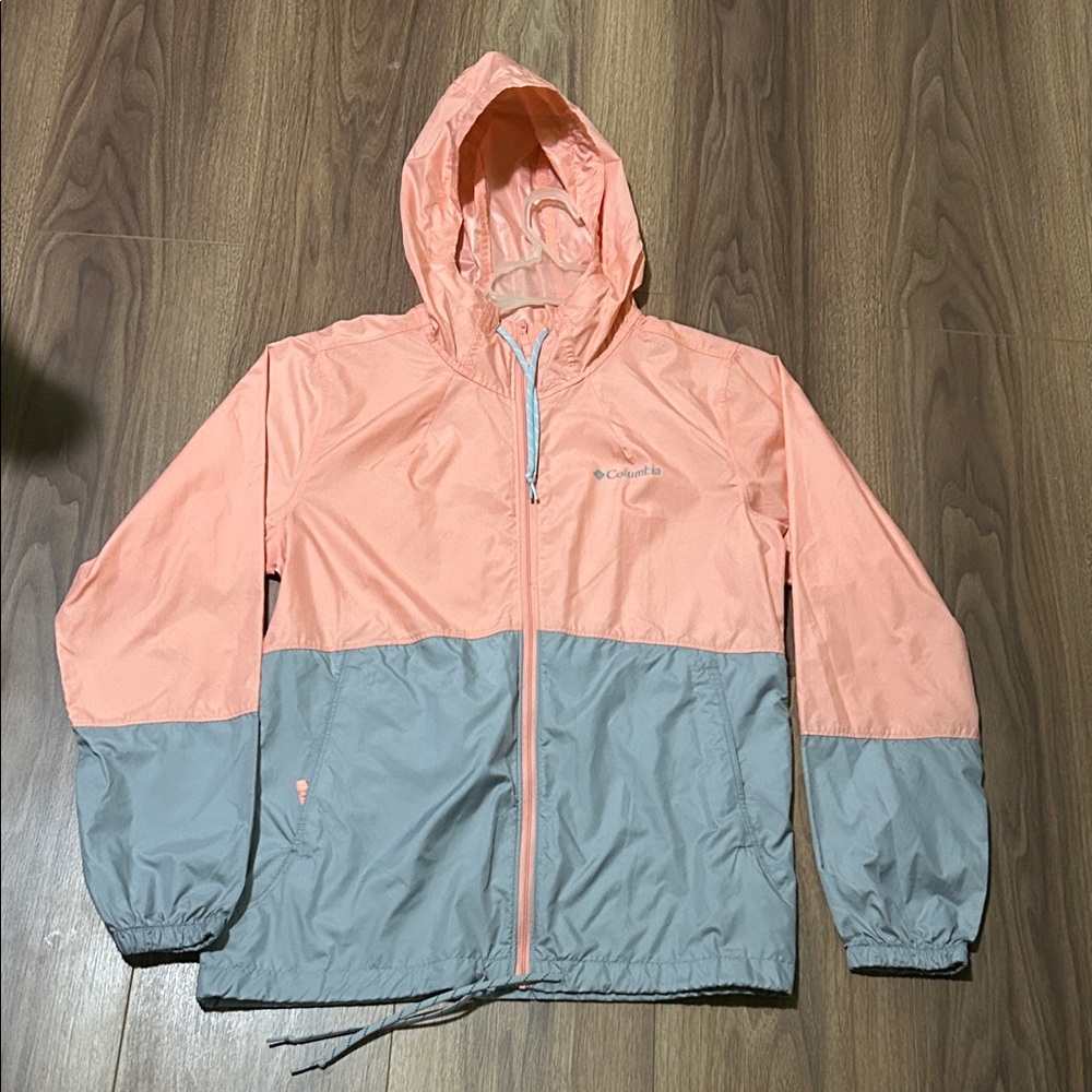 Columbia Coral and Gray Hooded Jacket